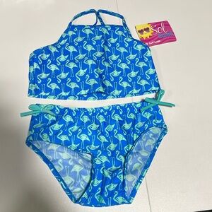 Sol swim girls swimwear 2 pc blue size 5
